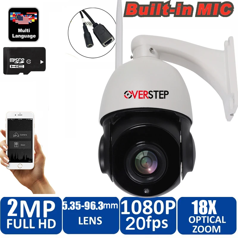 18X Optical Zoom 1080P Wireless PTZ Dome IP Camera WIFI Outdoor CCTV Security Video Camera Audio