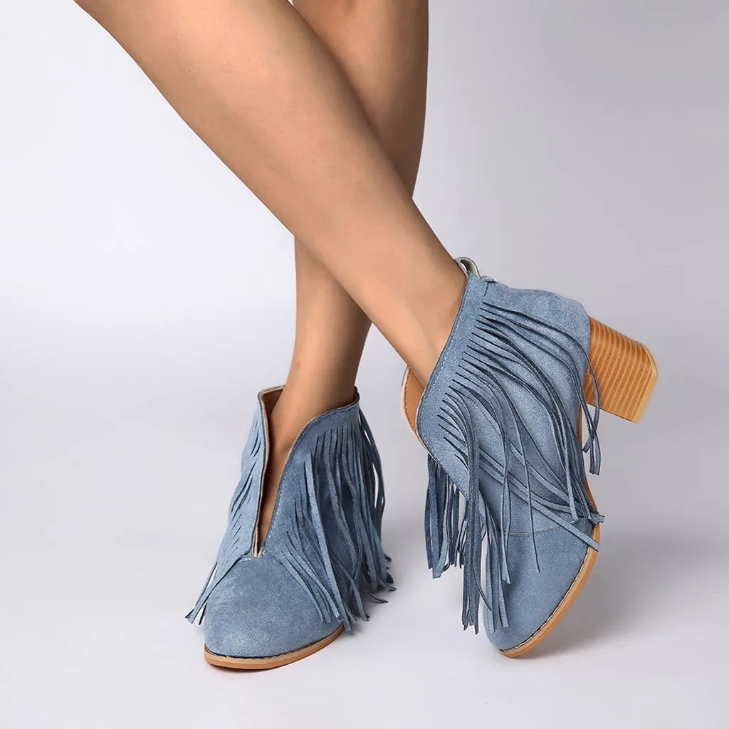 Женские полусапожки; стильные зимние пикантные ботинки с кисточками и леопардовым принтом; ботильоны без застежки; замшевые туфли на высоком каблуке с острым носком; этнические ботинки; Botas