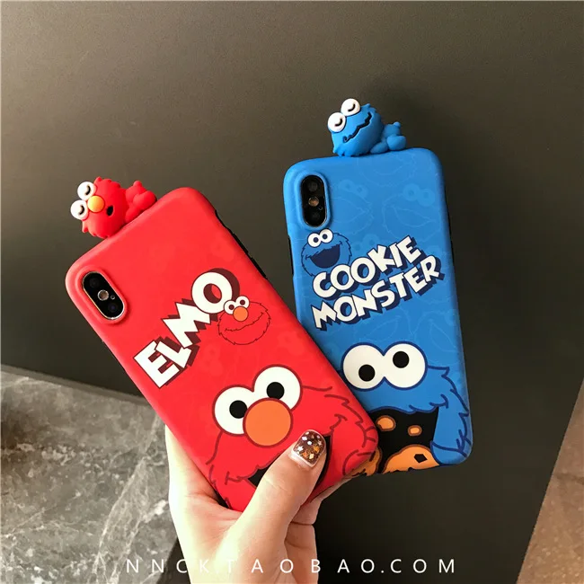 Super Cute Cartoon Sesame Street Cookie Elmo Phone Case For iPhone 7 Puls 6 6S 8 X Xsmax Xr Xs Cases Soft Silicon Cover |