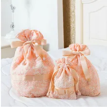 Travel Flower Embroidery Lace Drawstring Bag Underwear Organizer Bag Wardrobe Closet Organizer Vacuum Bags For Clothes Shoe