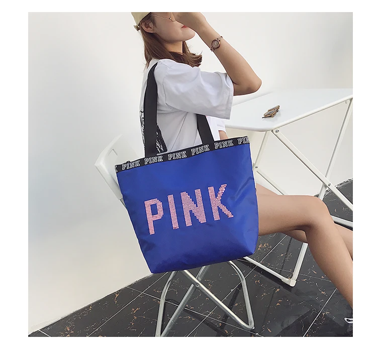 Оксфордская Женская многофункциональная уличная спортивная сумка с буквенным принтом, тренировочная спортивная сумка, спортивная сумка, сумка для фитнеса, розовая Женская спортивная сумка