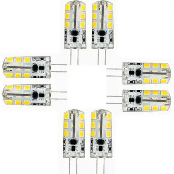

8 Pack G4 LED Light bulb 24 SMD 2835 Energy Saving Lamp 6W AC/DC 12V 500-560LM Cold White 360 Beam Angle Silica gel