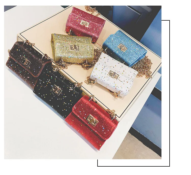 

Hot sale Kids Girl Mini Crossbody Bag Cute Purse Handbag Fashion Child Shoulder Bag bling bling baby girl bag OneSize
