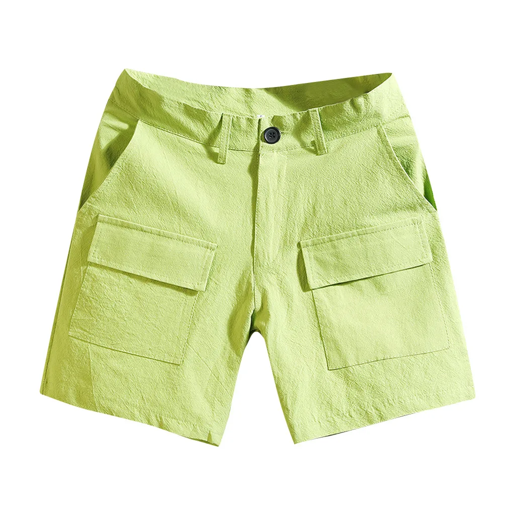 MUQGEW Брендовые мужские летние модные однотонные многоцветные комбинезоны с карманами удобные пляжные короткие брюки Повседневная Новинка