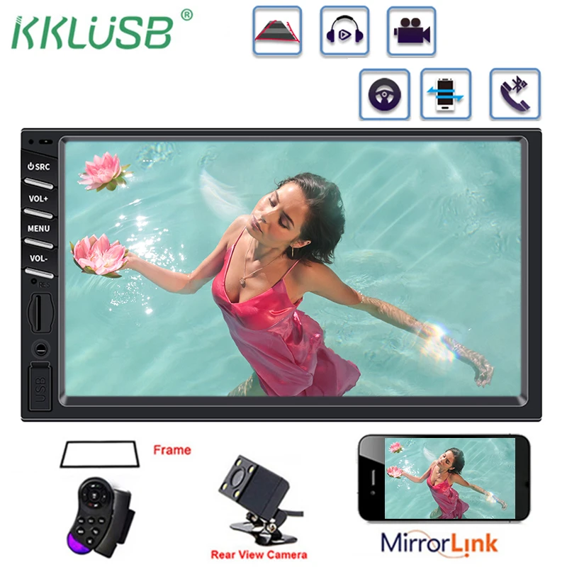 2 din автомагнитола 7 &quotHD сенсорный экран Mirrorlink Автомагнитола Bluetooth автомобильный