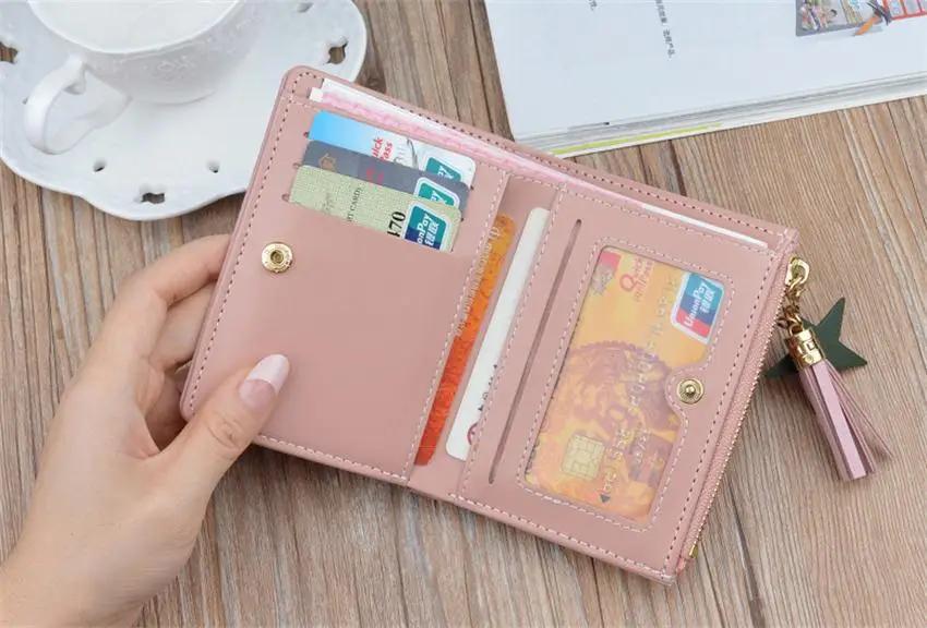 New Arrival Wallet Short Women Wallets Zipper Purse Patchwork Panelled Wallets Trendy Coin Purse Card Holder Leather