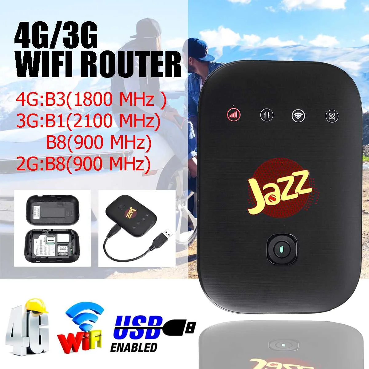 

LEORY 3G/4G High Speed LTE Wifi Mobile Router Hotspot Network Repeater Signal Extender Booster for Car Office