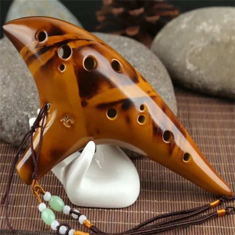 

Twelve Kong Tao flute alto C smoldered ocarina AC / 12 hole specialized teaching flute to send materials wholesale