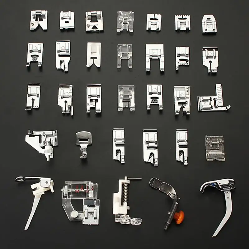 

32PCS Mini Sewing Kit Machine Presser Foot Kit Set Sewing Accessories Couture Brother Singer Janome Feet Braiding Blind Stitch
