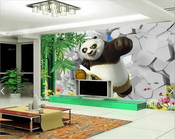 

Custom photo 3d wallpaper Non-woven mural picture wall sticker Cute Kung Fu panda 3d painting modern flower wallpaper