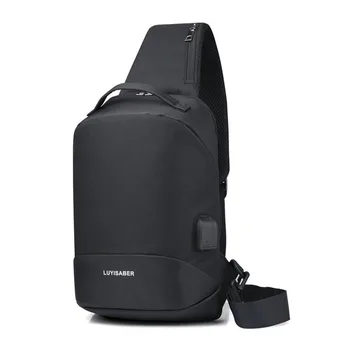 

Multifunction Crossbody Bags Men USB Charging Chest Bag Casual Nylon Short Trip Messengers Chest Bag Single Shoulder Bag