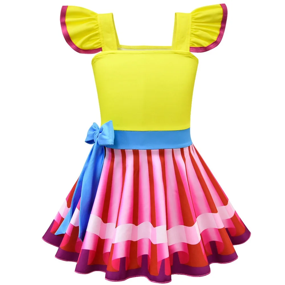 Нарядное летнее Радужное платье Нэнси вечерние костюмы для девочек на Хэллоуин, детские платья, Infantil Festa, одежда, платье на день рождения, Fille Ete
