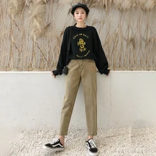 17 zqfashion индивидуальность весеннее платье женские Ретро Высокая талия тонкие джинсы Широкие прямые брюки девять минут брюки 6536