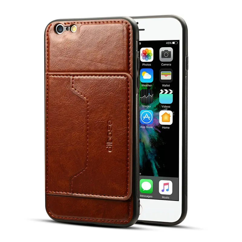 

360 Protect Leather for Apple iPhone 7 Case Coque iPhone 8Plus Case Card Slot Wallet TPU Bumper for iPhone 6 s 6s 7 8 Plus Cover