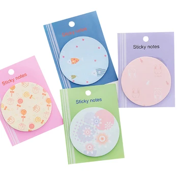 

30packs/lot Korea Colorful Memo Stationery Kawaii Round Torn Note Pad Post School Girl Gift