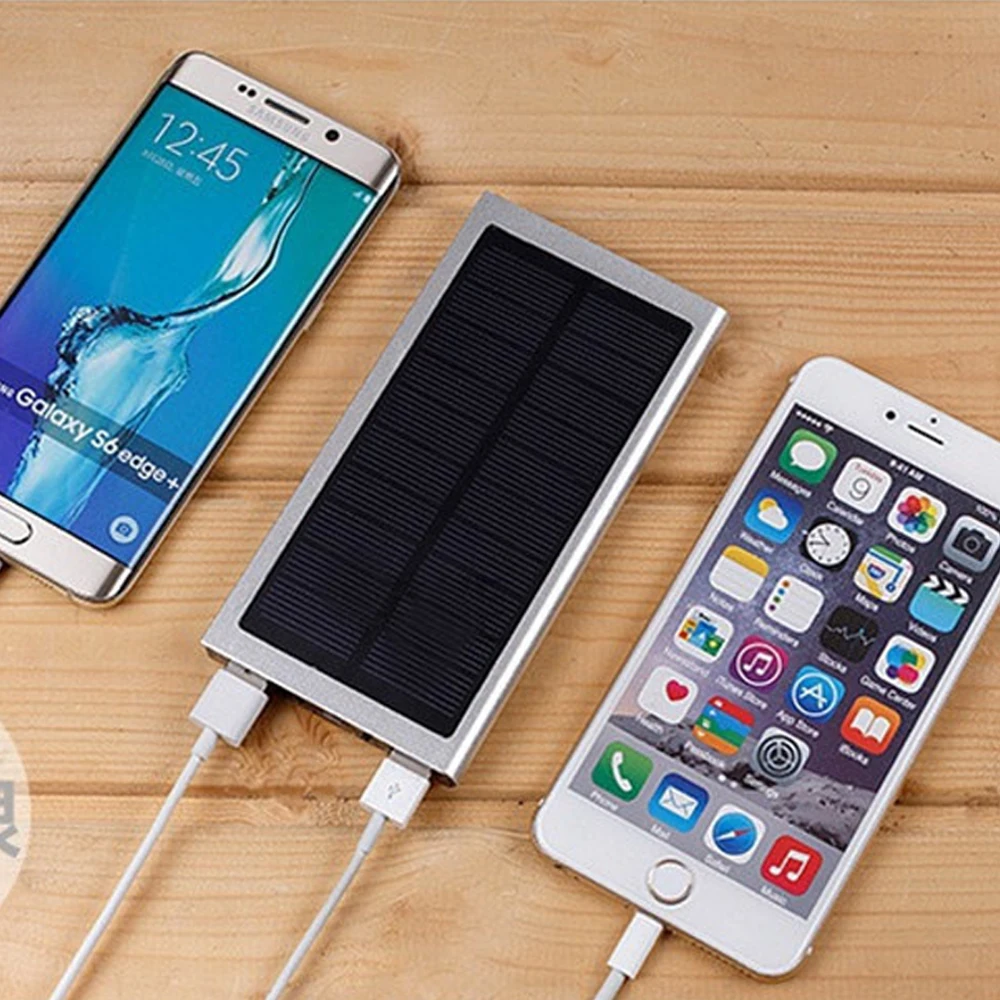 Чехол на солнечной батарее 20000 мА/ч с двумя usb-портами, водонепроницаемый внешний аккумулятор, светодиодный фонарик, солнечная панель, зарядное устройство для всех телефонов
