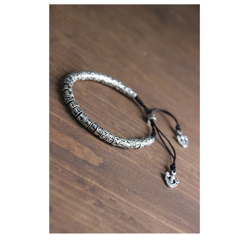 Ceny Eastisan tradycyjny buddyzm tybetański mosiężna bransoletka mężczyzn sześć słów mantra om mani padme hum Antiqued Metal Amulet bransoletka z koralików