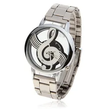 New Design Men Watches Musical Note Notation Hollow Stainless Steel Strap Quartz Wrist Watch Women Watches Drop Shipping