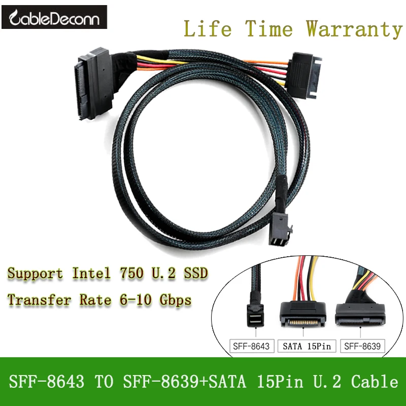 Najtaniej HD mini sas SFF 8643 wewnętrznego 12G do U.2 SFF 8639 z 15 pinowe złącze zasilania SATA do 2.5 \