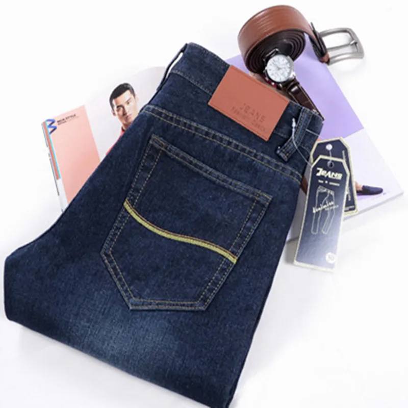 Мужские брюки повседневные джинсы Для мужчин джинсы Regular Fit Straight джинсовые штаны классические брюки узкие брюки одноцветное Цвета Горячие Джоггеры со мной
