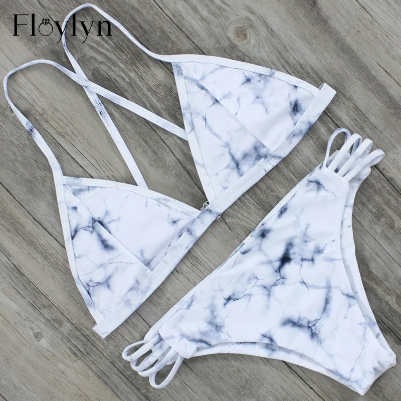 Сексуальный треугольный женский бандажный купальный костюм Floylyn купальник