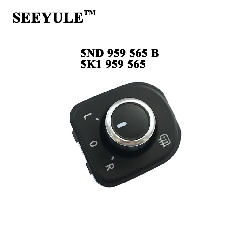 

1pc SEEYULE 5ND 959 565B / 5K1 959 565 Car Side Mirror Switch withMirror Heating for VW Golf/Jetta MK5 MK6/Tiguan/Passat B6/GTI