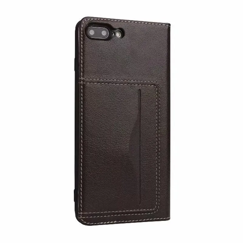 brown Роскошный чехол из натуральной кожи для iPhone 7 8 plus, чехол-кошелек, держатель для карт, стоячий флип-чехол для iPhone 8 7 Plus, чехол - Цвет: brown