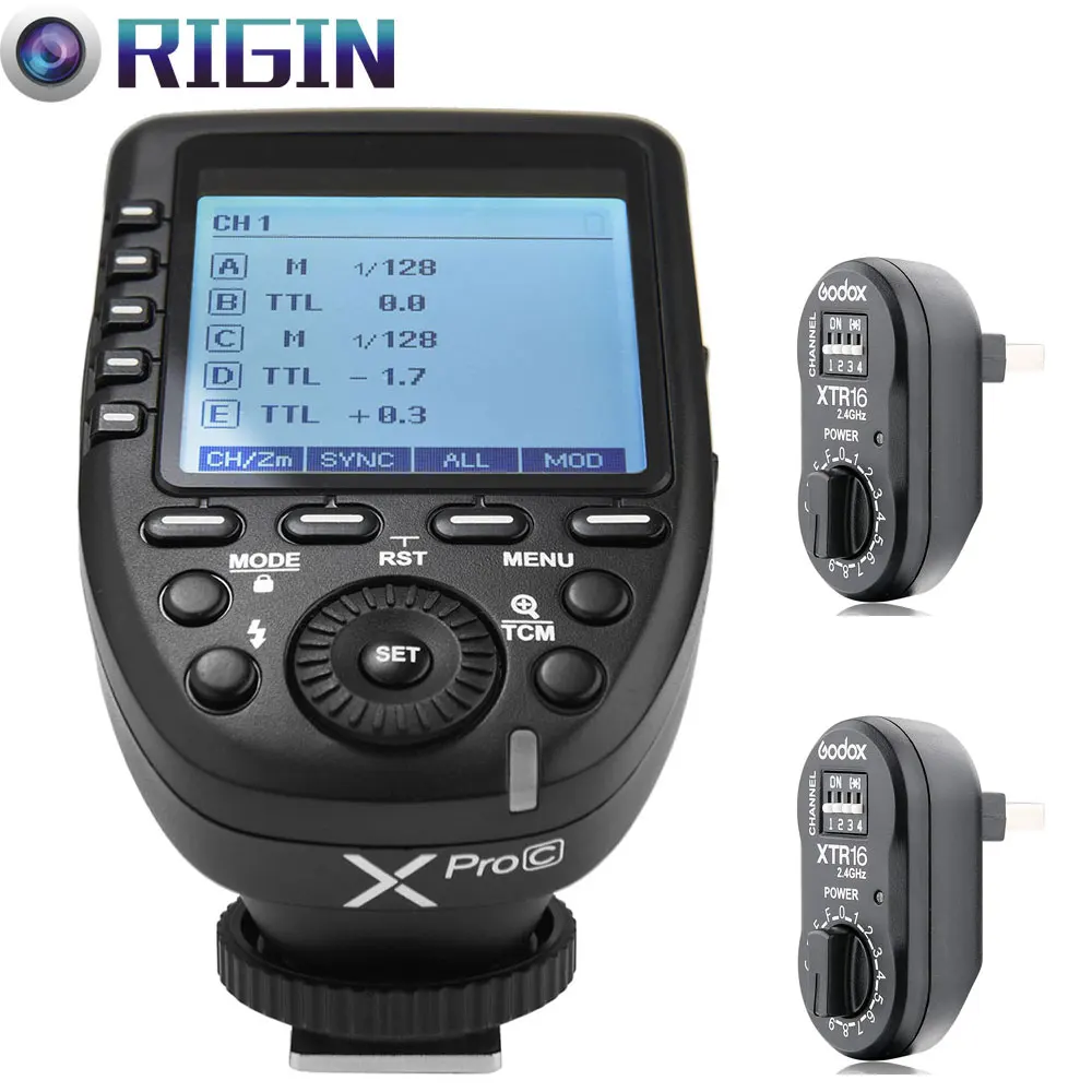 Godox E-TTL II 2,4G Беспроводная X СИСТЕМА HSS с большим ЖК-дисплеем экран передатчик Xpro-C+ XTR-16 приемник комплект для Canon