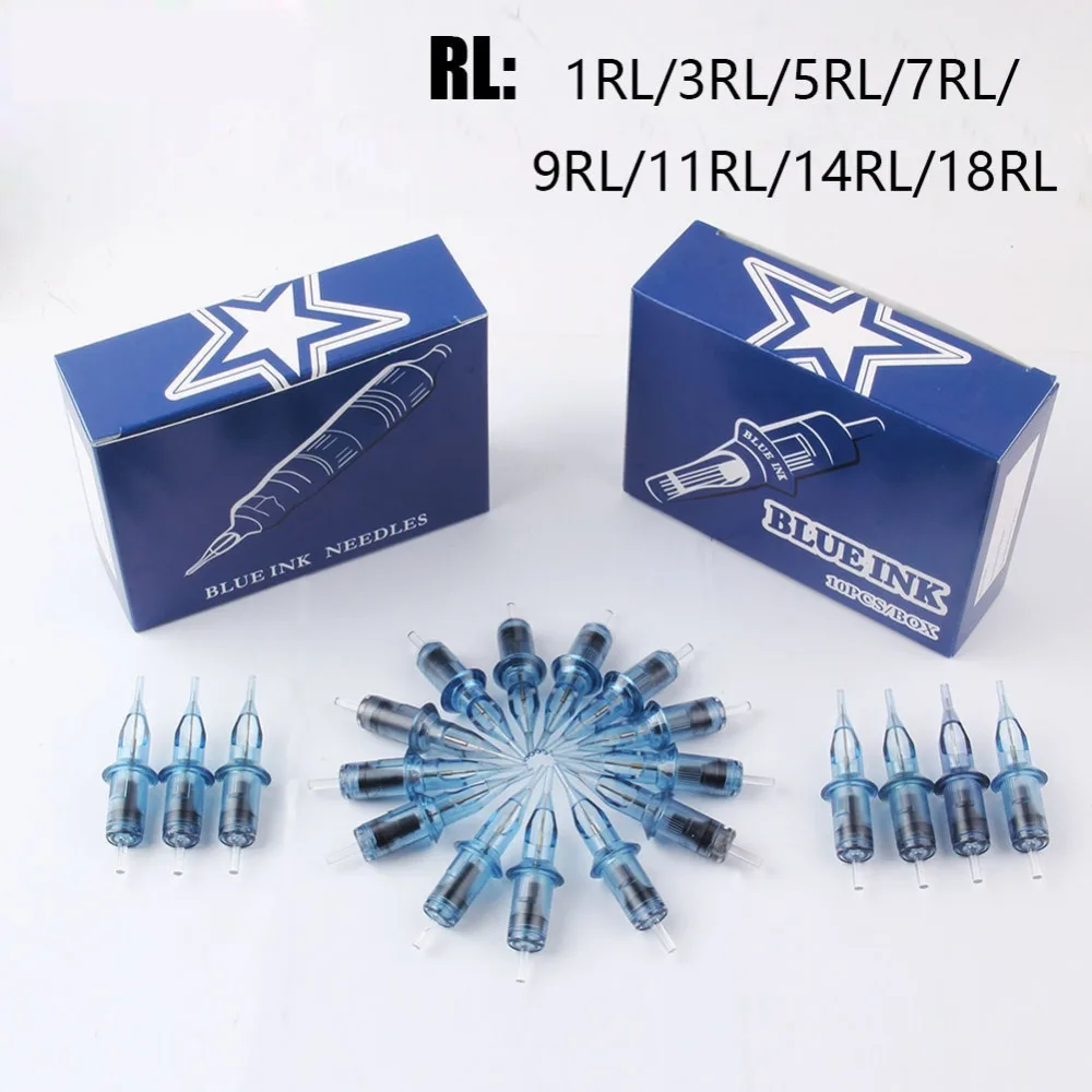 100 шт./компл. Одноразовые Макияж стерильные для тату картриджи иглы RL/RM/M1/RS