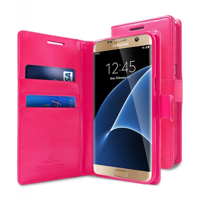 Mercury Goospery Blue Moon дневник силиконовый гель Кожаный Бумажник Премиум флип чехол для samsung Galaxy S7 край