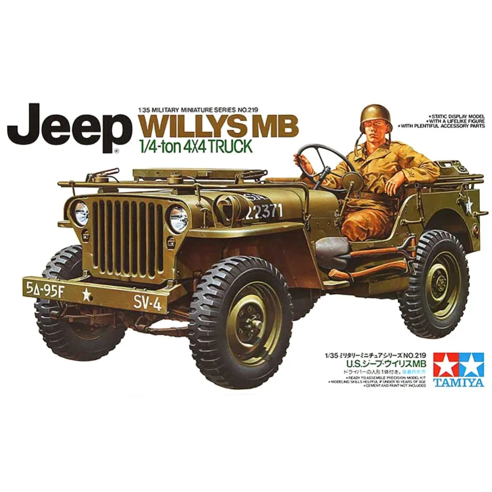 OHS Tamiya 35219 1/35 Willys MB Jeep 1/4 Ton 4x4 грузовик военный сборный AFV пластиковые модели