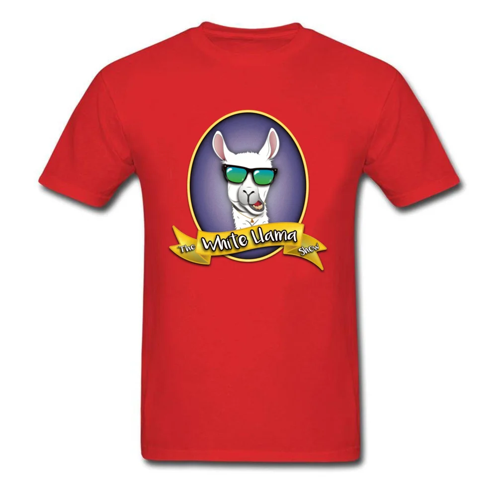 The White Llama Show T Shirt for Men Casual Autumn Tees Short Sleeve Funny Simple Style Clothing Shirt Crewneck 100% Cotton The White Llama Show red
