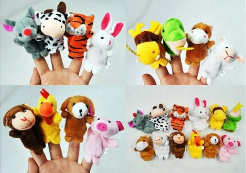 Finger Puppets Baby Mini Animals Educational Hand Cartoon Animal Plush doll Finger Puppets theater Plush Toys