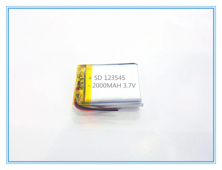 Free shipping 3.7 V lithium polymer battery 2000 mah 123545 speakers navigator Mobile DVD