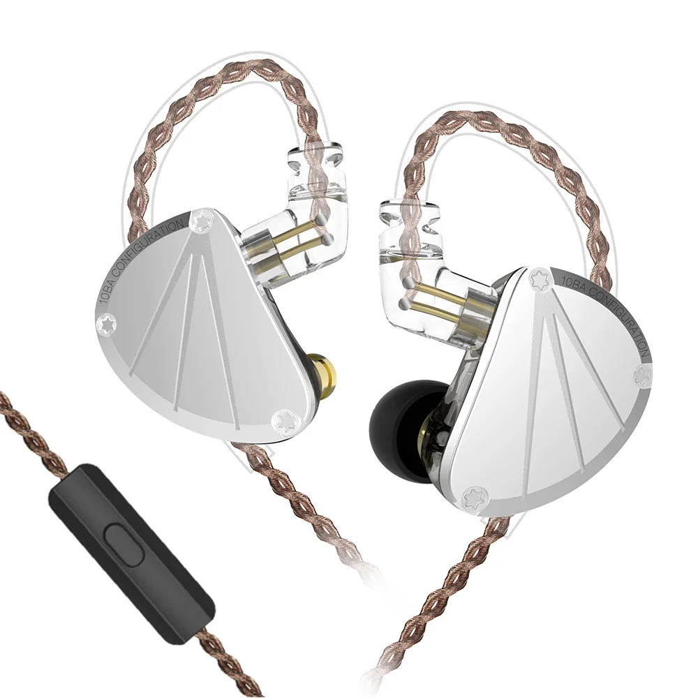 AK KB EAR KB10 5BA наушники с сбалансированным арматурным покрытием, наушники для бас-диджея, бега, спорта, Hi-Fi гарнитура, наушники KEEAR F1/Opal/KB06/YINYOO V2/ASH - Цвет: Black with mic