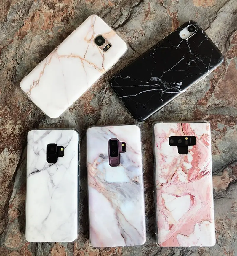 

Marble Case Soft TPU Silicone Cover For Samsung Galaxy A50 A70 A40 S10 Lite S9 S8 Plus S7 Edge Note 8 9