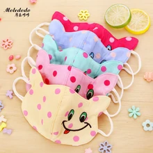 Moledodo 5Pcs/bag Cartoon Smiley face mouth mask Cute modeling children mouth mask Breathable cotton mouth mask D50
