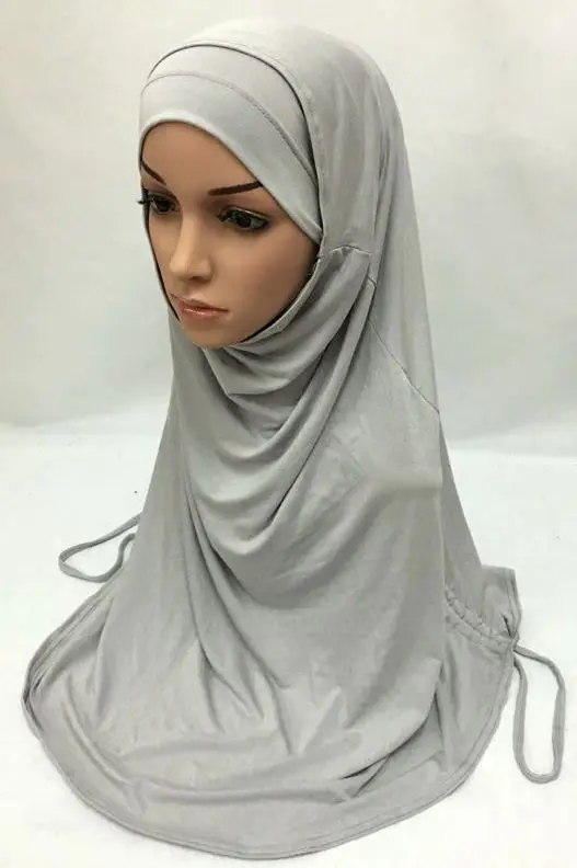 (12 pieces/lot) big size two peices cotton plain muslim hijab islamic