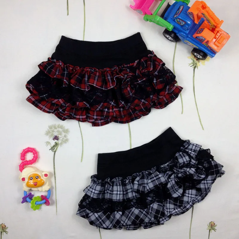

2-12Y Korean kids short pants skirts girl Cotton Lattice Short Leggings Toddler Girls cake Skirt Trousers Short Leggings clothes