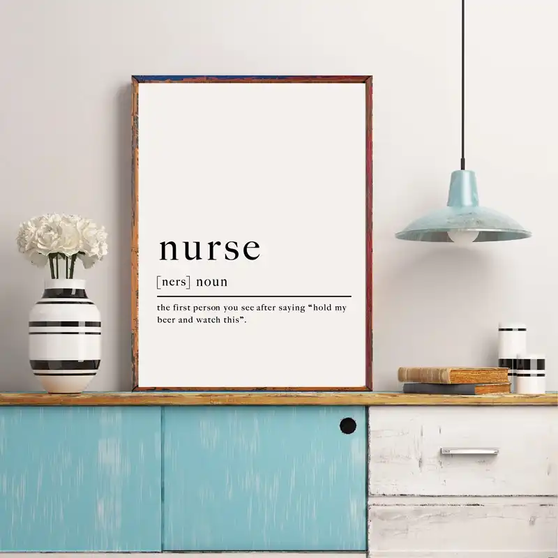 Divertido Regalo De Enfermera Minimalista Arte Enfermera