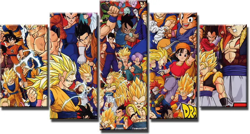 

Artistic originality Dragon Ball Z Series print poster canvas in 5 pieces with Framed20x35cmx2,20x45cmx2,20x55cm