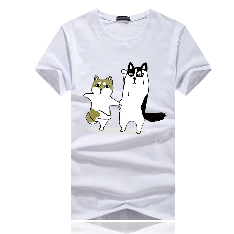

2017 men's t shirt Funny Dog Printed Hipster t-shirt homme man cotton Short Sleeve Tops Black Male Streetwear camiseta masculina