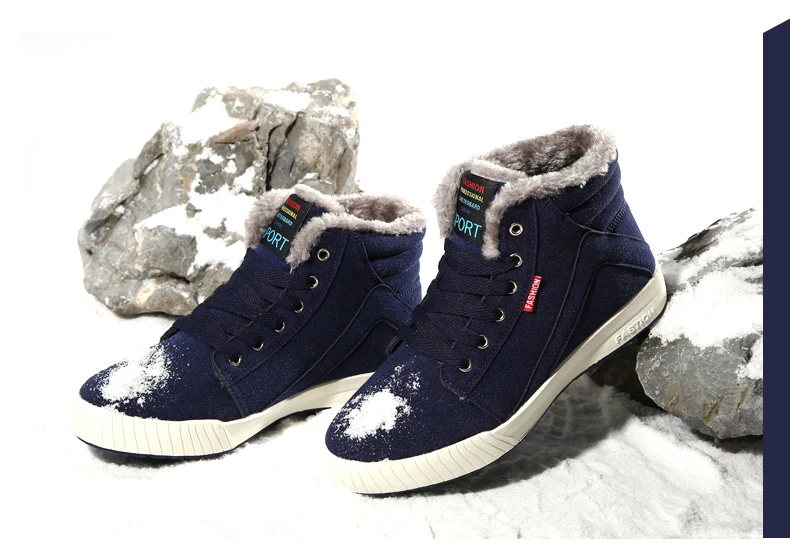 Valstone/мужские теплые зимние ботинки; высокие повседневные кроссовки с меховой подкладкой; ; удобные ботильоны на резиновой подошве; большой размер 48