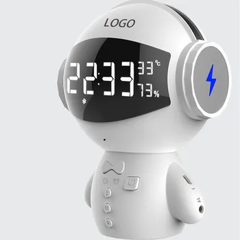 

Clock Bluetooth Speaker Robot Second Generation Multifunction Charging K Song Alarm Mini Microphone Bluetooth Speaker