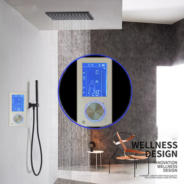 Jmkws Lcd Digital Shower Faucet 2 Jets Smart Display Thermostat Jmkws Lcd Digital Shower Faucet 2 Jets Smart Display Thermostat Mixer Touch Screen Control Temperature