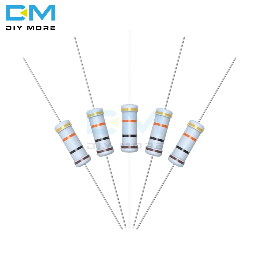 100 шт. металлический оксидный пленочный резистор 3W 5%+ 5%-5% 1R-1M Ом Сопротивление Diy Электронный резистор 1K 2,2 K 4,7 K 5,1 K 6,8 K 10K 15K 22K