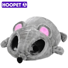 Фотография Hot Sale Grey Mouse Shape Bed for Small Cats Dogs Waterproof Bottom Cat Cave Bed with Removable Cushion Pet House Gift for Pet