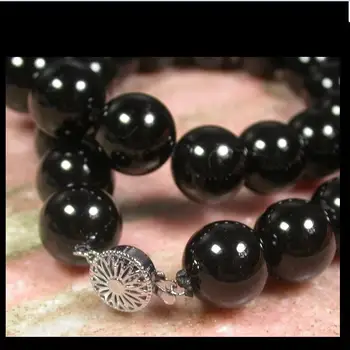 

WS choose color CHINESE 16 mm Black beads Beaded Necklace 17"INCH