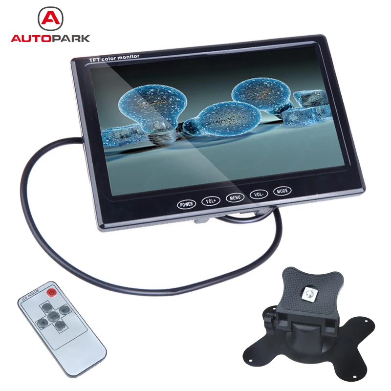 Car Monitor 7inch TFT LCD Color Rearview Monitor 2 Video Input for Reverse Camera DVD High