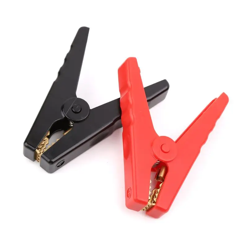 

2pcs Copper Insulated Alligator Clips Red Black Testing Clamps For Car Battery Clip Power Test Cables